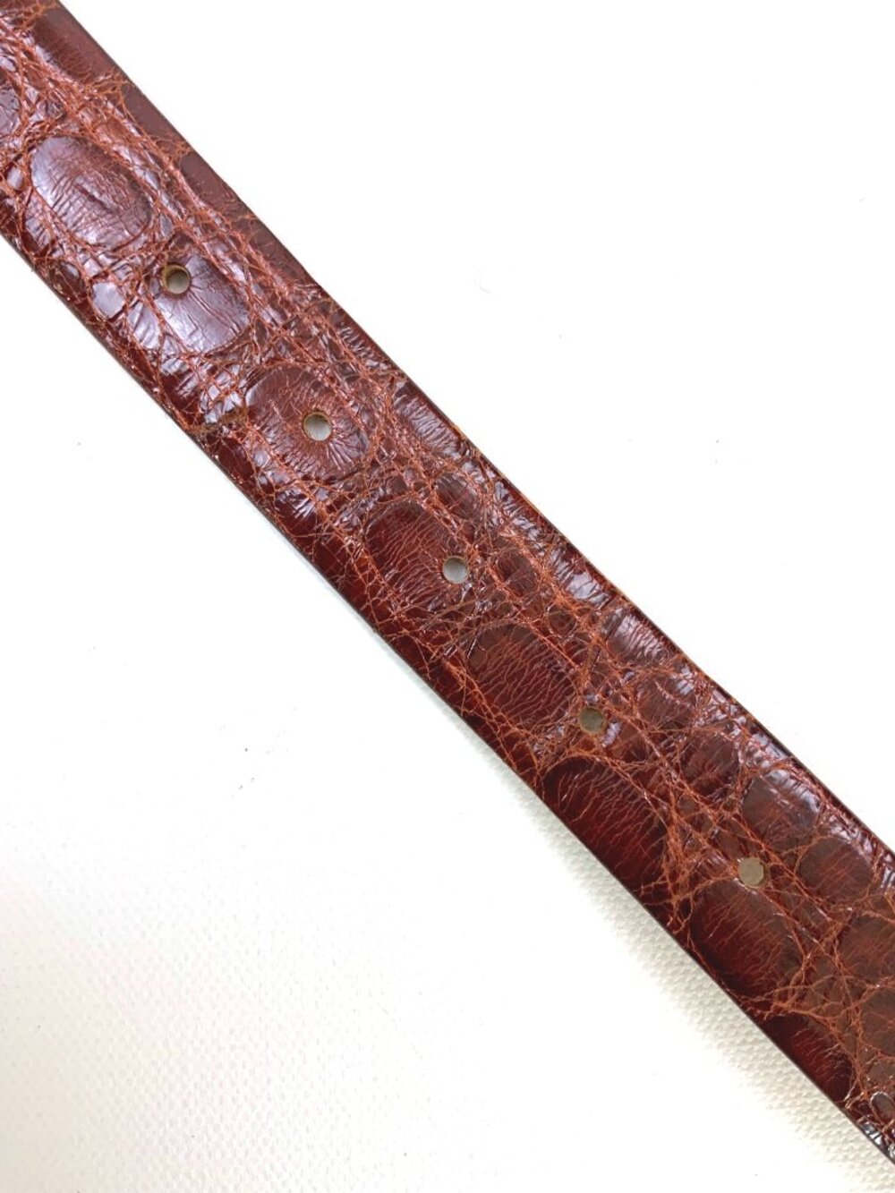 Genuine Alligator Men's Brown Belt with Gold-Tone Buckle Sz 36 - Picture 8 of 16